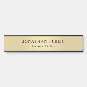 Black Gold Template Modern Professional Elegant Door Sign