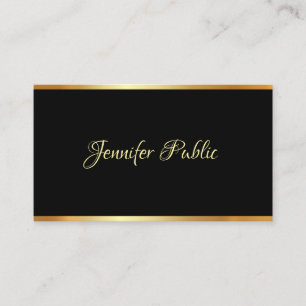 Black Gold Template Professional Typography Script Business Card