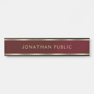 Black & Gold Text Home Office School Business Door Sign