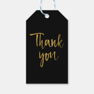 Black & Gold Thank You Gift Tags