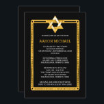 Black | Gold Tone Star of David Bar Mitzvah Invitation<br><div class="desc">Simple and elegant black and gold tone Star of David Bar Mitzvah celebration invitation.  Original design created by Holiday Hearts Designs (all rights reserved).  If you require assistance in personalizing this design for your event,  please email us at info@holidayheartsdesigns.com and we will be happy to assist whenever possible.</div>