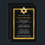 Black | Gold Tone Star of David Bar Mitzvah Invitation<br><div class="desc">Simple and elegant black and gold tone Star of David Bar Mitzvah celebration invitation.  Original design created by Holiday Hearts Designs (all rights reserved).  If you require assistance in personalizing this design for your event,  please email us at info@holidayheartsdesigns.com and we will be happy to assist whenever possible.</div>