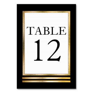 Black   Gold Tone   White Modern Simple Elegant Table Number