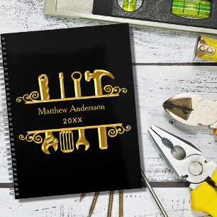 Black gold tools home repairs business notebook