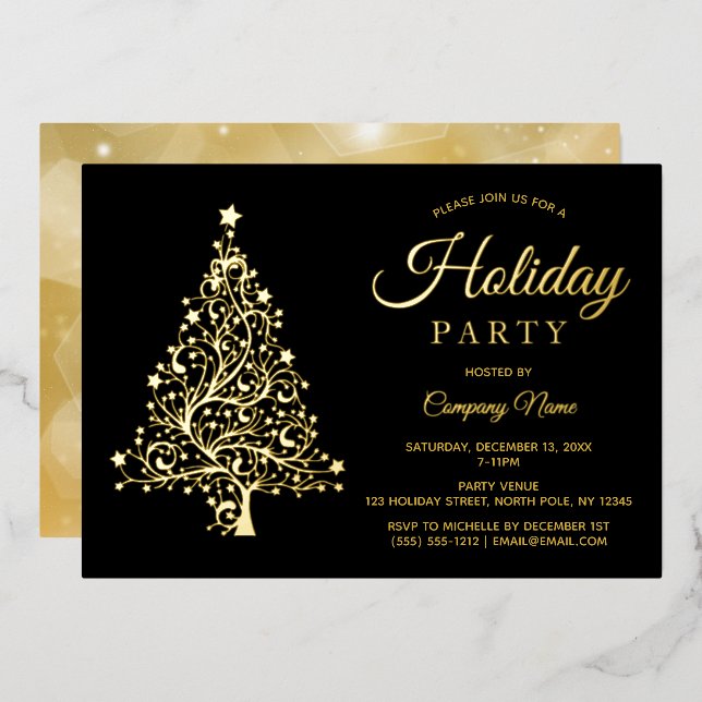 Black Gold Tree Corporate Holiday Party (Front/Back)
