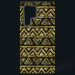 Black & Gold Tribal Geometric Pattern Samsung Galaxy Case<br><div class="desc">Elegant shiny gold and black geometric tribal seamless pattern hand illustration.</div>