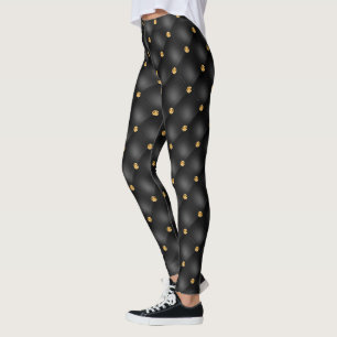 Black Gold Tufted Leggings