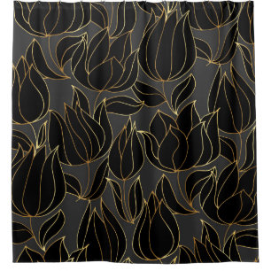 Black Gold Tulips: Luxury Floral Pattern
