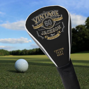 Black & Gold Vintage Aged To Perfection Birthday Golf Head Cover