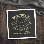 Black Gold Vintage Aged To Perfection birthday Nap Napkin<br><div class="desc">Black and gold fun vintage aged to perfection adult birthday napkins for men,  great for any age birthday celebration,  or other occasions. Custom it with your own text.</div>