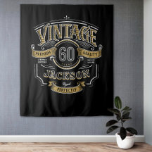 Black & Gold Vintage Aged To Perfection Birthday
