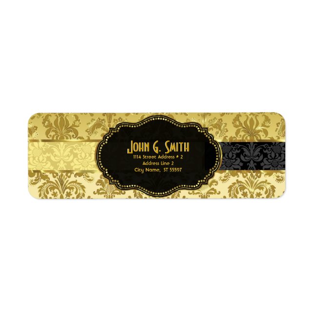 Black & Gold Vintage Floral Damasks (Front)