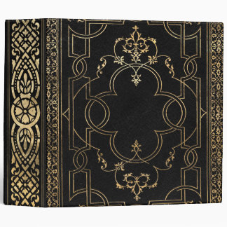 Black gold Vintage Ornate Gold Binder