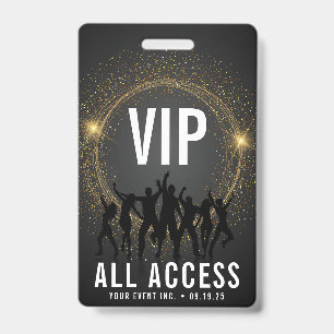Black & Gold VIP All Access Concert Badge