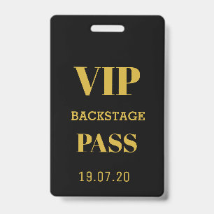 Black Gold VIP Backstage All Access Pass Concert  Badge