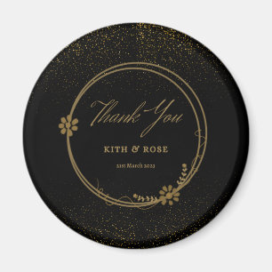 Black & Gold Wedding Favors Magnet