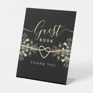Black Gold Wedding Guest Book Sign