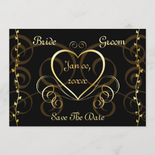 Black & Gold Wedding Invitation