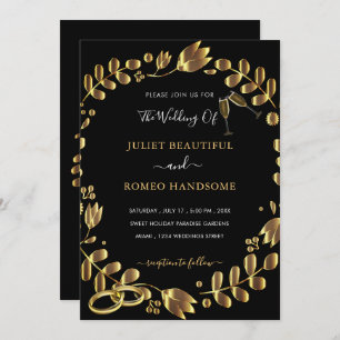 Black Gold Wedding Invitation Template