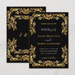 Black Gold Wedding Invitation Template Your Design