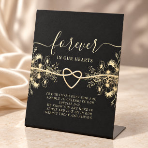 Black Gold Wedding Memorial Table Sign