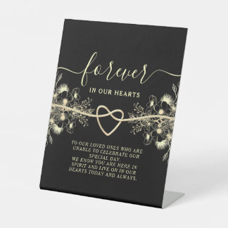 Black Gold Wedding Memorial Table Sign