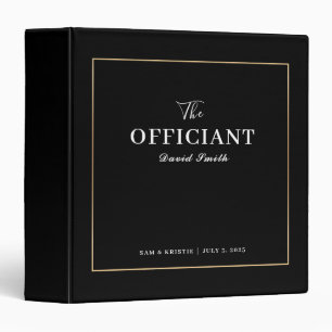 Black Gold Wedding Officiant Personalized Couple Binder