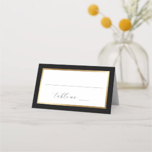 Black Gold Wedding Seating Table Number Place Card
