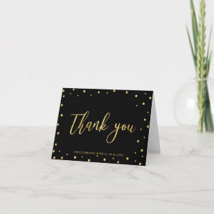 Black & Gold   Wedding, Shower, Party Thank You Card