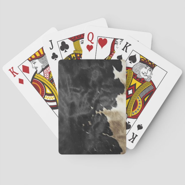 Black Gold Western Cowhide Playing Cards (Back)