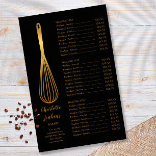 Black Gold Whisk Bakery Patisserie Service Menu