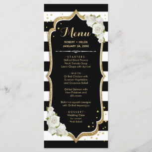 Black Gold White Menu Card