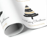 Black gold white modern simple Christmas tree Wrapping Paper<br><div class="desc">For more advanced customization of this design,  simply select the "Customize It" button above!</div>