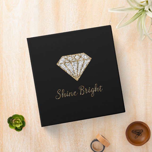Black Gold White Sparkle Diamond Binder (In Situ)