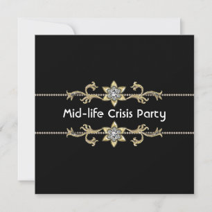 Black Gold Womans 40th Birthday Party Invitation