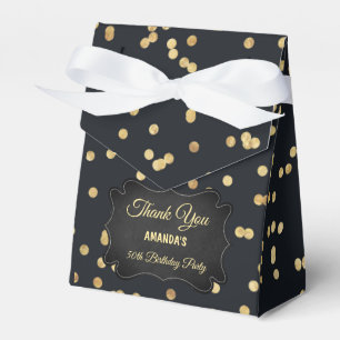 Black Gold Yellow Glitter Party Favor Box