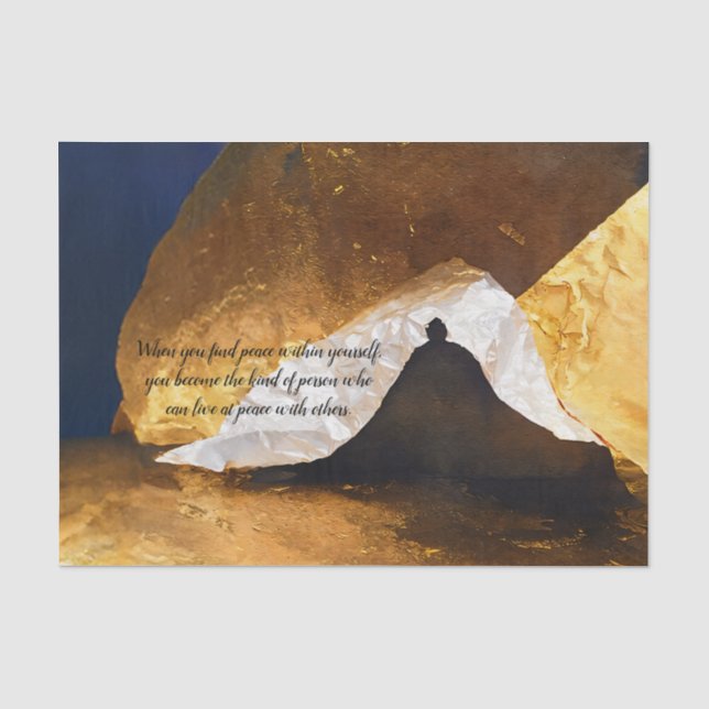 Black Gold Yoga Meditation Instructor Reiki Master Tissue Paper (Front)