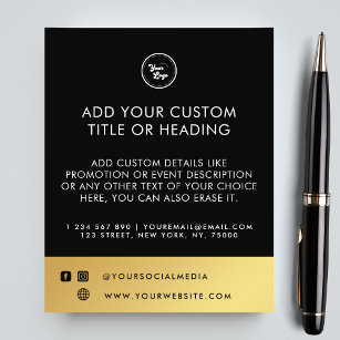 Black Gold Your Custom Business Logo Social Media Flyer