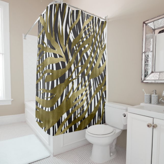 Black & Gold Zebra Print Safari Chic Glamour (In Situ)