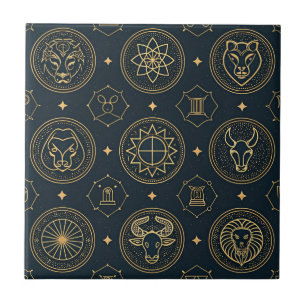 Black Gold Zodiac Sign (3) Tile