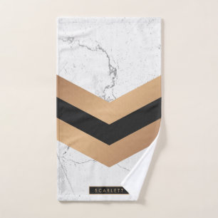 Black & Golden Abstract Bath Towel Set