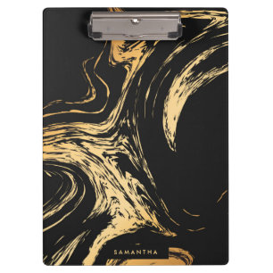 Black & Golden Abstract Clipboard