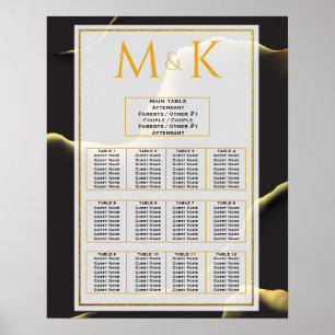Black Golden Abstract Lovely Modern Wedding Poster