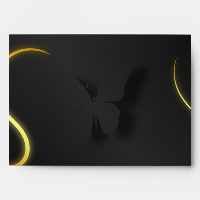 black golden butterflies Envelope (Front)