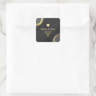 Black Golden butterfly stickers