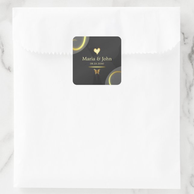 Black Golden butterfly stickers  (Bag)