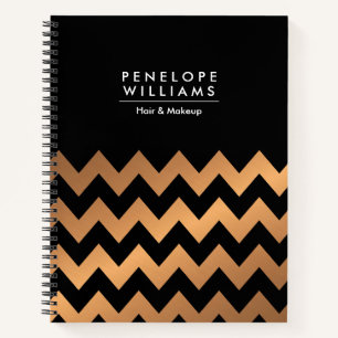 Black Golden Chevrons Notebook
