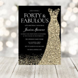 Black Golden Dress Womans 40th Birthday Party Invitation<br><div class="desc">Black Golden Dress Womans 40th Birthday Party - 30 and fabulous
Variations to the invitation and matching items in our store</div>