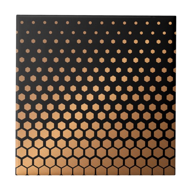 Black & Golden Geometric Pattern Tile (Front)