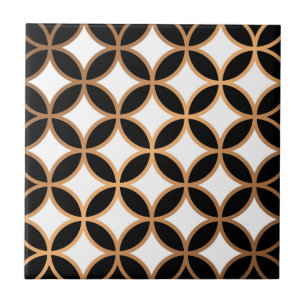Black & Golden Geometric Tile